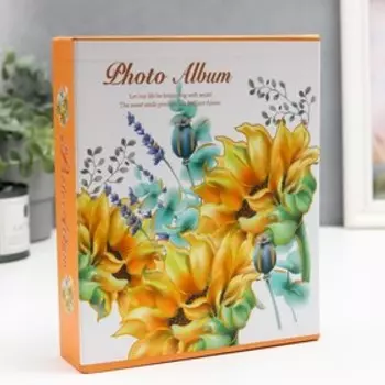Фотоальбом на 80 фото 10х15 см "Подсолнухи/Анемоны" в коробке МИКС 23х19х5 см