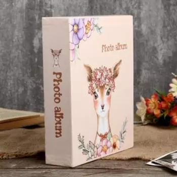 Фотоальбом на 80 фото 10х15 см "Зверек с цветами" в коробке МИКС 23х19,5х5 см