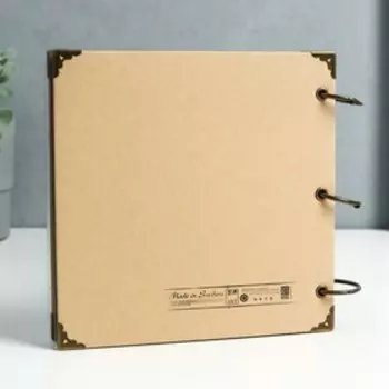 Фотоальбом на кольцах 30 листов "Зайка в цветах" чёрные листы 18,5х18,5 см