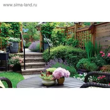 Фотобаннер, 250 150 см, с фотопечатью, люверсы шаг 1 м, «Во дворе», Greengo