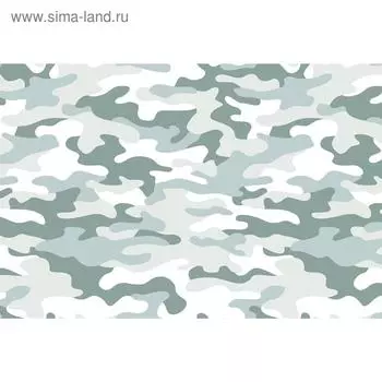 Баннер на забор, 250200 см, с фотопечатью, люверсы шаг 1 м, «Камуфляж голубой», Greengo