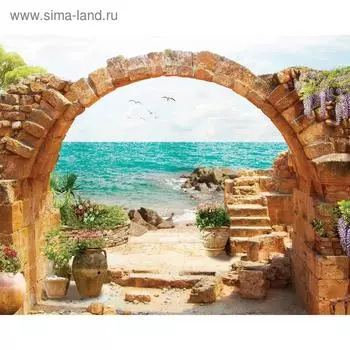 Фотобаннер, 250 200 см, с фотопечатью, люверсы шаг 1 м, «Выход к морю», Greengo