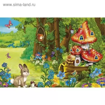 Фотобаннер, 300160 см, с фотопечатью, люверсы шаг 1 м, «Заячья нора», Greengo