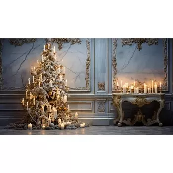 Фотобаннер, 300 200 см, с фотопечатью, люверсы шаг 1 м, «Золотая ель», Greengo