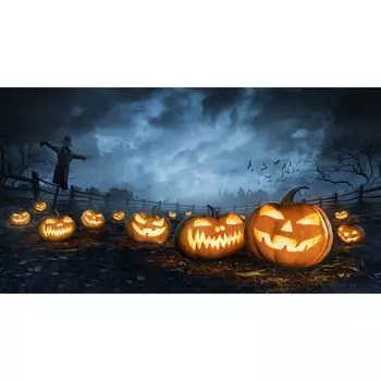 Фотобаннер, 300 200 см, с фотопечатью, люверсы шаг 1 м, «Злые тыквы 2», Greengo