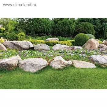 Фотобаннер, 300200 см, с фотопечатью, люверсы шаг 1 м, «Каменный островок», Greengo