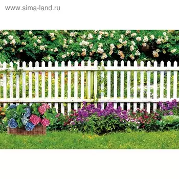 Фотобаннер, 300200 см, с фотопечатью, люверсы шаг 1 м, «Палисадник», Greengo