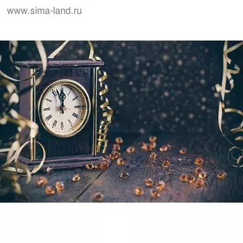 Фотобаннер, 300 200 см, с фотопечатью, люверсы шаг 1 м, «Часы 12 бьют», Greengo