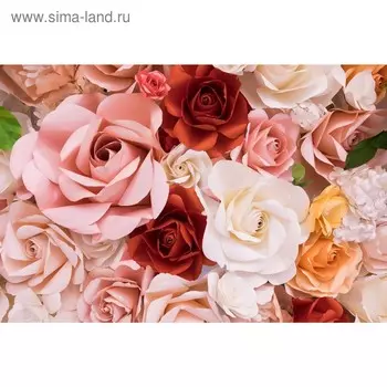 Баннер на забор, 300200 см, с фотопечатью, люверсы шаг 1 м, «Цветы розы», Greengo