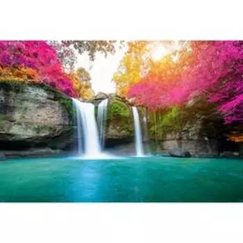 Баннер на забор, 300200 см, с фотопечатью, «Водопад в цветах»