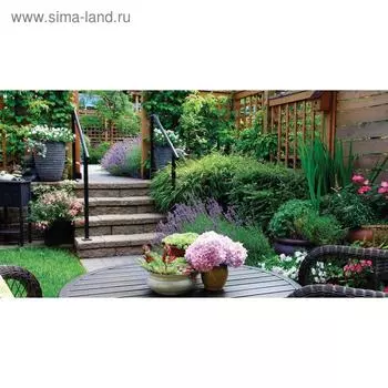 Фотобаннер, 300 160 см, с фотопечатью, люверсы шаг 1 м, «Во дворе», Greengo