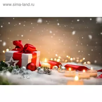 Фотобаннер, 300 200 см, с фотопечатью, люверсы шаг 1 м, «Новогодний подарок», Greengo