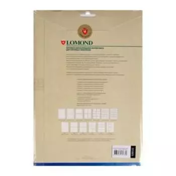 Фотобумага самоклеящаяся для струйной печати 13х18 см LOMOND, 2 деления на листе А4, блок 90 г/м², 25 листов, матовая (2212023)