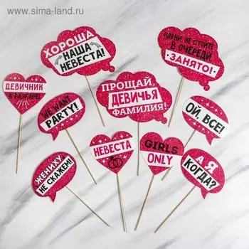 Фотобутафория «Девичник в разгаре!», 10 шт.