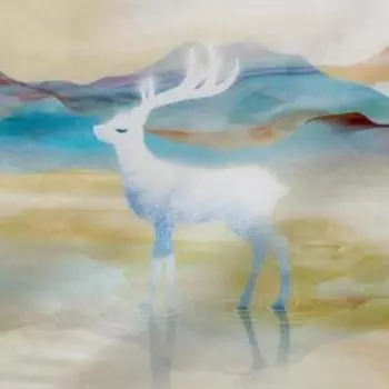 Фотофон полиэстер "Олень в горах" 70х100 см