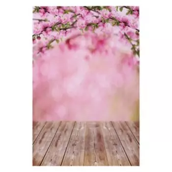 Фотофон винил "Цветущий розовый сад" стена+пол 80х125 см