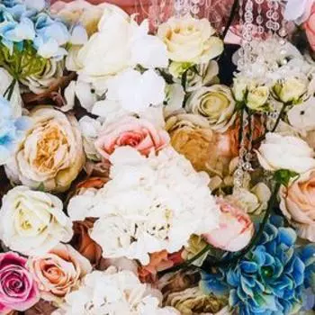 Фотофон винил "Цветы и органза" 100х150 см