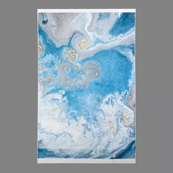 Фотофон винил "Голубой мрамор с золотом" 80х120 см