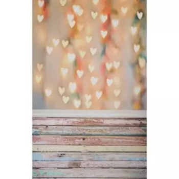 Виниловый фотофон для съёмки «Светящиеся сердца», стена+пол, 80125 см