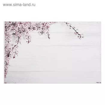 Фотофон винил "Яблоневый цвет и белые доски" 80х125 см