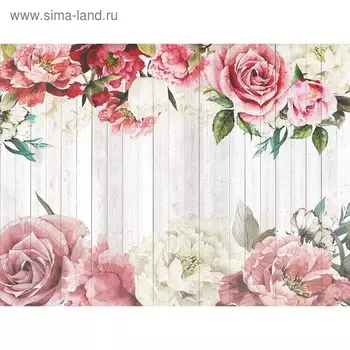 Фотообои Декупаж из красных роз 3.6*2,7 (из 4 листов)