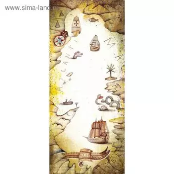 Фотообои "Карта юного капитана" С-009 (1 полотно), 95x220 см