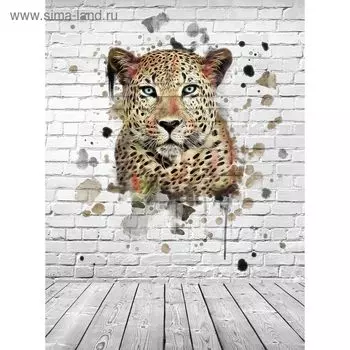 Фотообои "Леопард 3D" M 257 (2 полотна), 200х270 см