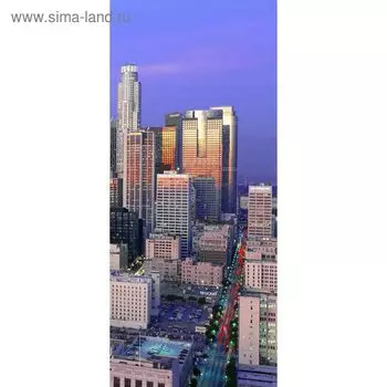 Фотообои "Небоскребы ранним утром" С-016 (1 полотно), 95x220 см