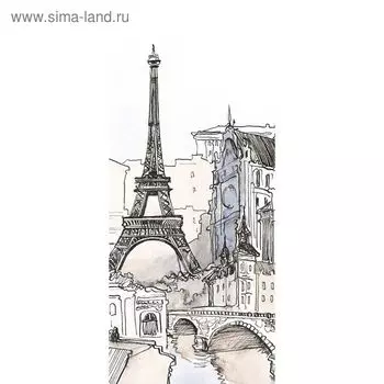 Фотообои "Париж. Черно белая графика" С-023 (1 полотно), 95x220 см