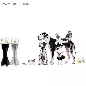 Фотообои "Собаки, рыбки, котята" 2-А-221 (1 полотно), 270x150 см