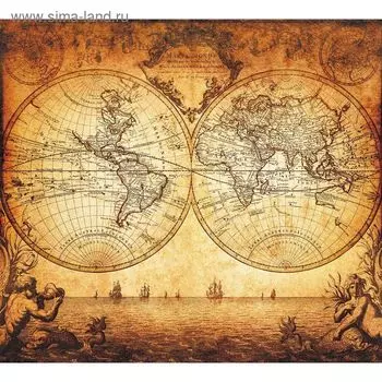 Фотообои "Старинная карта" M 510 (2 полотна), 200х180 см