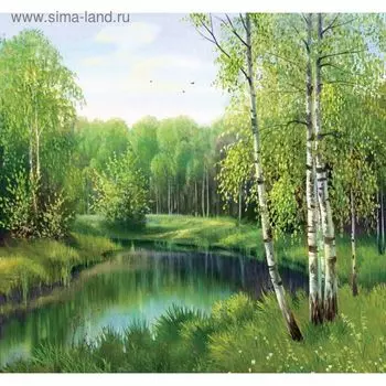 Фотообои У тихой речки ПРЕМИУМ 2,04х1,94 м (из 6 листов)