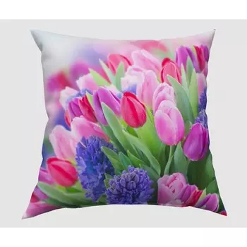 Фотоподушка «Тюльпаны», размер 40x40 см