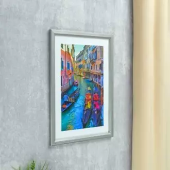 Фоторамка 21х30 см (7N92) серебро (пластиковый экран)