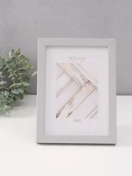 Фоторамка для фото 1521 см «МИРАМ», пластик, св. серый