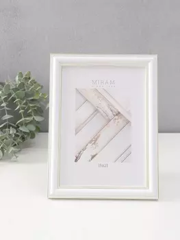 Фоторамка для фото 1521 см «МИРАМ», пластик, белый, золото