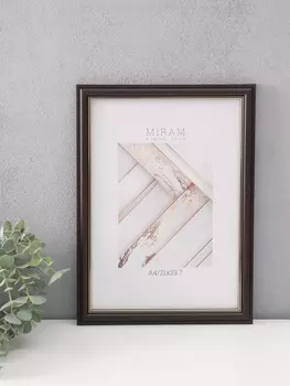 Фоторамка для фото 2129.7 см (A4) «МИРАМ», пластик, венге, (пластиковый экран)