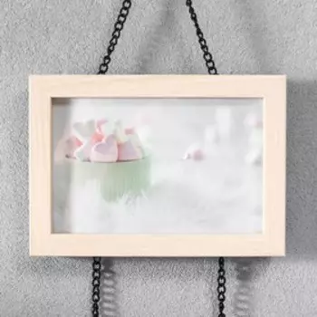 Фоторамка двойная МДФ подвесная на цепочке "FAMILY" 10х15 см