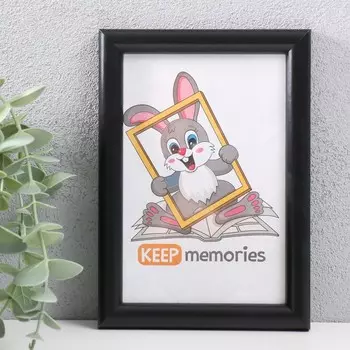 Фоторамка МДФ 10х15 см, №5 "Simple", чёрный (пластиковый экран)