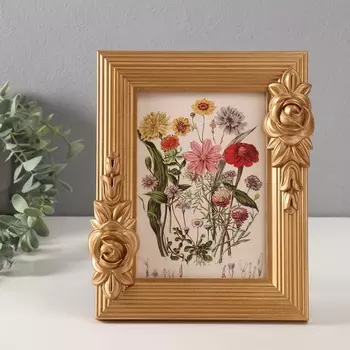 Фоторамка 1318 см «Пышные розы», МДФ, золото, 3.420.524 см