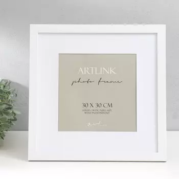Фоторамка для фото 3030 см Ellis, МДФ, с паспарту, белый