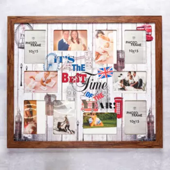 Фоторамка МДФ "It's the best time" на 10 фото 61Х52 см