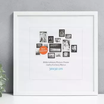 Фоторамка МДФ "Nina" 30х30 см, белый (пластиковый экран)