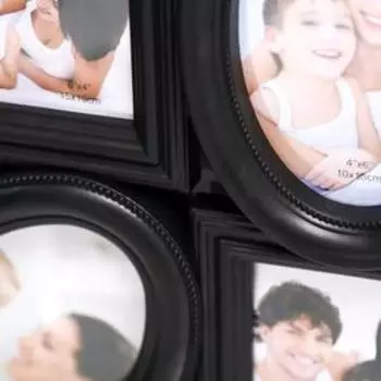 Фоторамка на 4 фото 10х15 см, 15х15 см "Семейная" чёрная 30,5х34 см