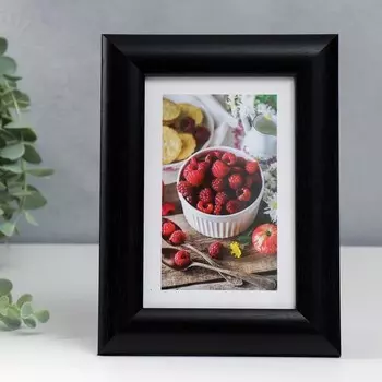 Фоторамка пластик 10х15 см 742 черный матовый (пластиковый экран)