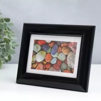 Фоторамка пластик 10х15 см черный глянцевый 742 (пластиковый экран)