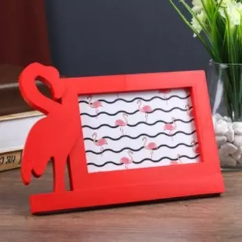 Фоторамка пластик 10х15 см "Фламинго" красная 16,7х22,5 см