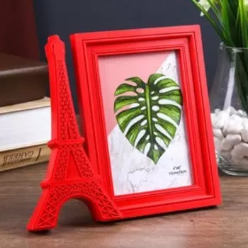 Фоторамка пластик 10х15 см "Эйфелева башня" красная 17,5х19,2 см
