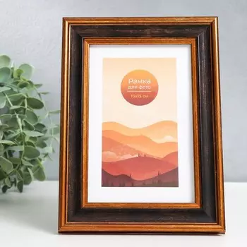 Фоторамка пластик 10х15 см "Оптима" темный орех