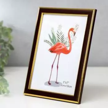 Фоторамка пластик 13х18 см "Шоколад с золотой двойной рамкой" 20,5х15,5 см